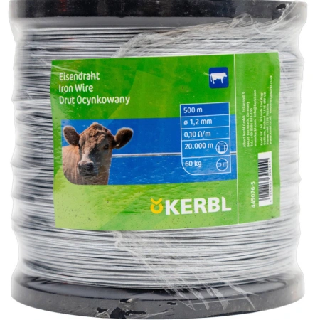 Drut ocynkowany do pastucha elektrycznego 1.2 mm x 500 m marki KERBL – trwały, odporny na warunki atmosferyczne, elastyczny i doskonale przewodzący. Idealny do budowy skutecznych ogrodzeń elektrycznych.