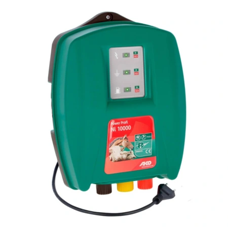 Elektryzator Power Profi NI10000 AKO – Mocny pastuch elektryczny na dziki i zwierzęta hodowlane, z mikroprocesorowym sterowaniem i odporny na warunki atmosferyczne.